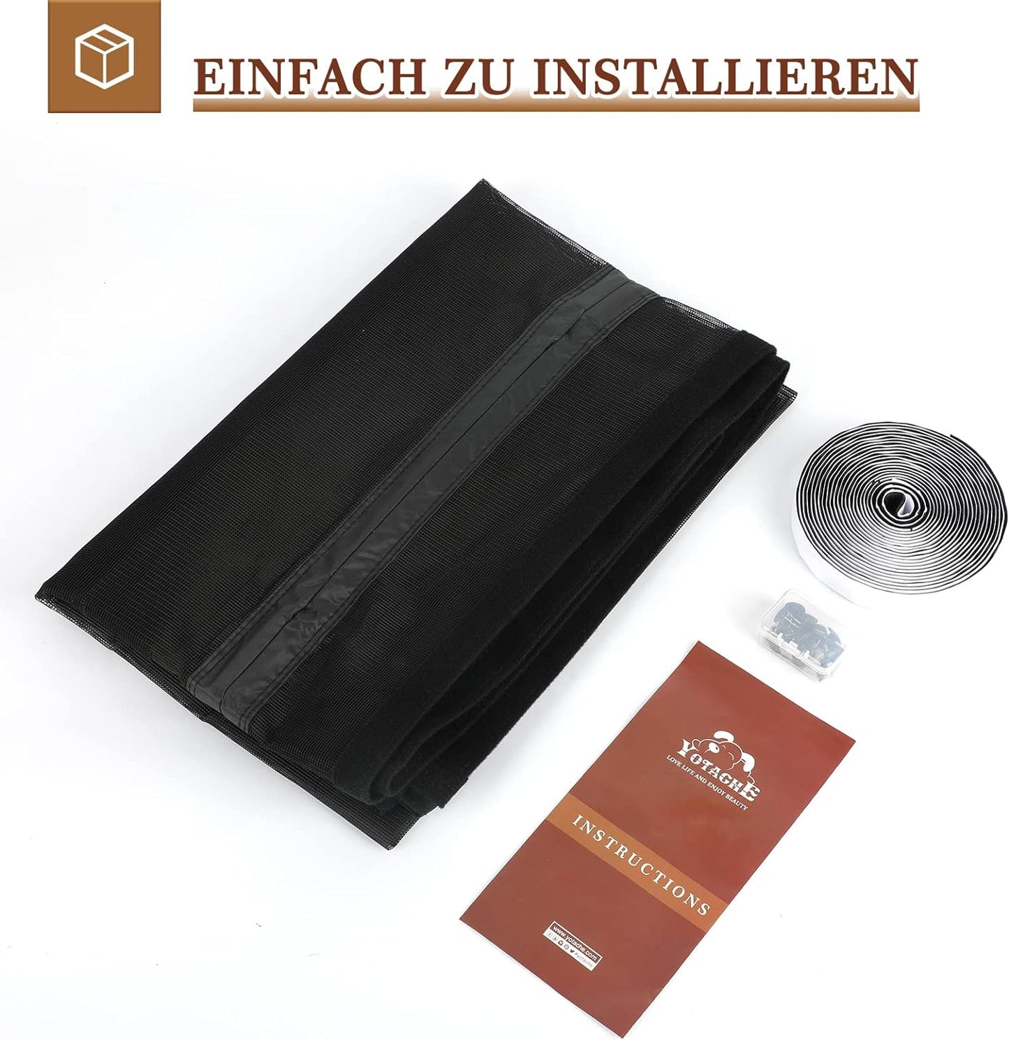 Yotache Zanzariera Magnetica per Porta Balcone, 100 x 220 cm Nera, Senza Foratura, per Protezione dagli Insetti Anti-Zanzare