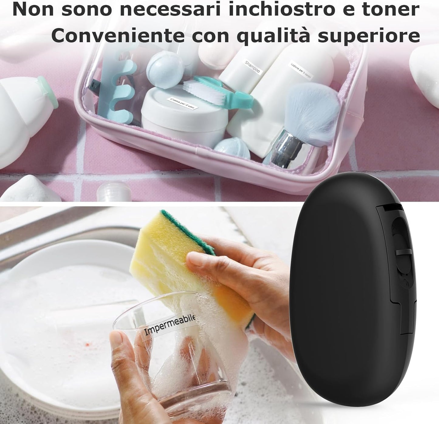 E10 Mini Etichettatrice Adesive Personalizzate, Bluetooth Stampante Termica Etichette per IOS E Android, Etichettatrice Etichette Adesive Adatta per Casa, Ufficio, Prezzo, Data