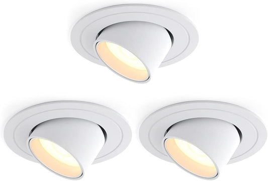 Faretti LED Da Incasso per Cartongesso 7W Bianco Caldo CRI90 Ultrasottili Bianco Luci Lampada Da Incasso Orientabili per Soggiorno, Bagno, Ufficio (Bianco Caldo, 3Pcs)