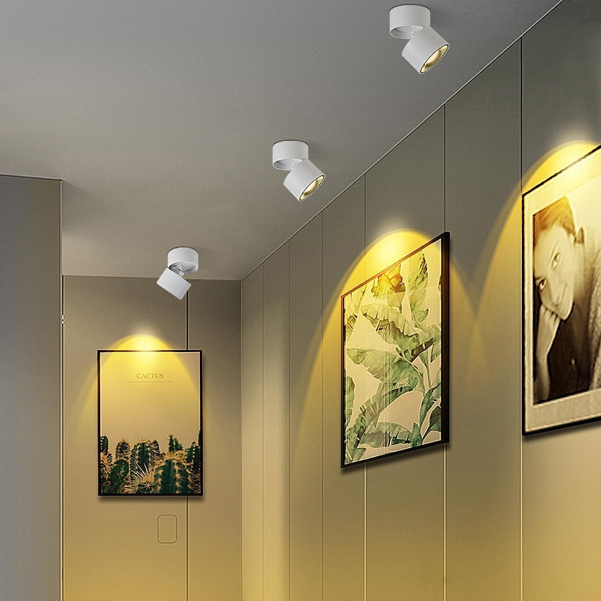 12W Lampadario Da Soffitto Regolabile Faretti LED Da Soffitto Interni Plafoniera LED Soffitto Bianco Faretti Tondo Moderno per Soggiorno, Cucina, Corridoio E Spazi Commerciali 3000K