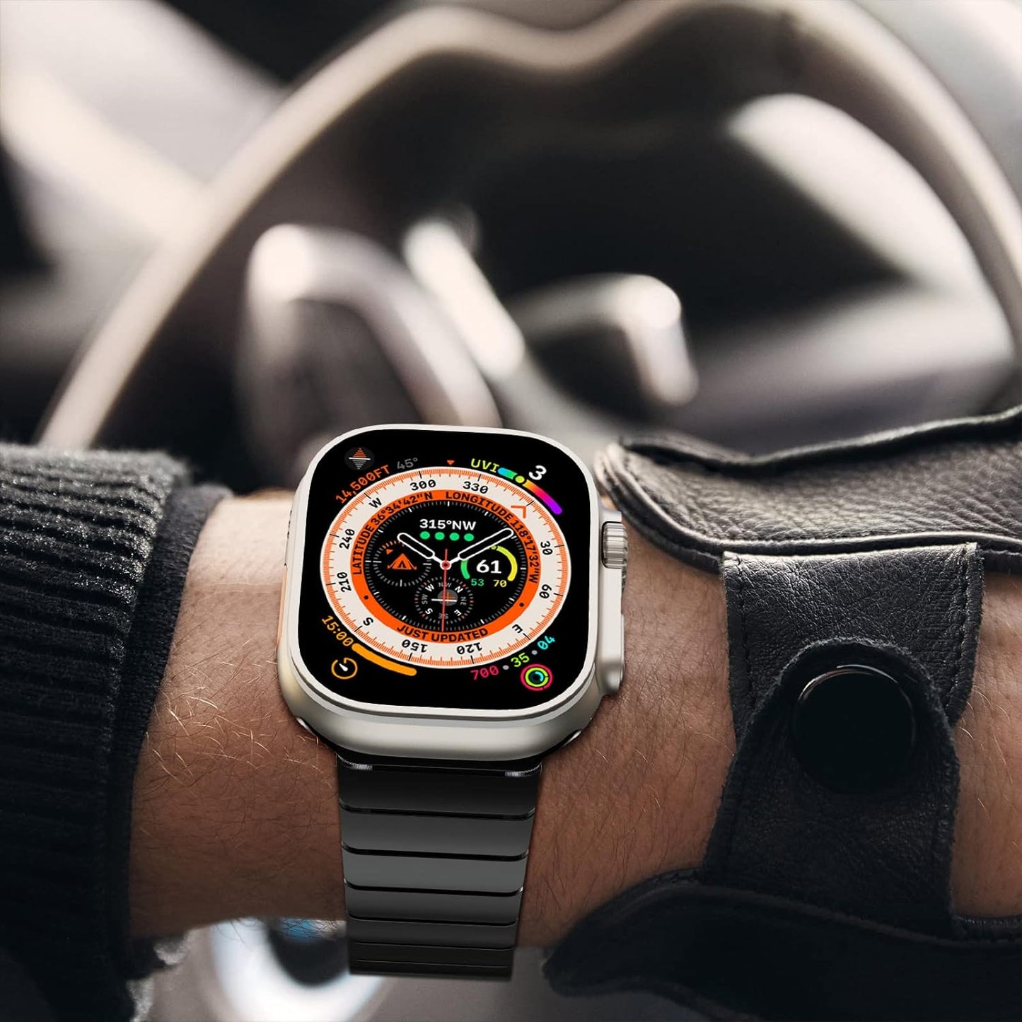 49 Mm, 45 Mm, 44 Mm, 42 Mm, Compatibile Con Apple Watch, Cinturino Di Ricambio in Acciaio Inox, Adatto per Iwatch Ultra Series 8/7/6/5/4/3/2/1/SE (2022/2020), Nero