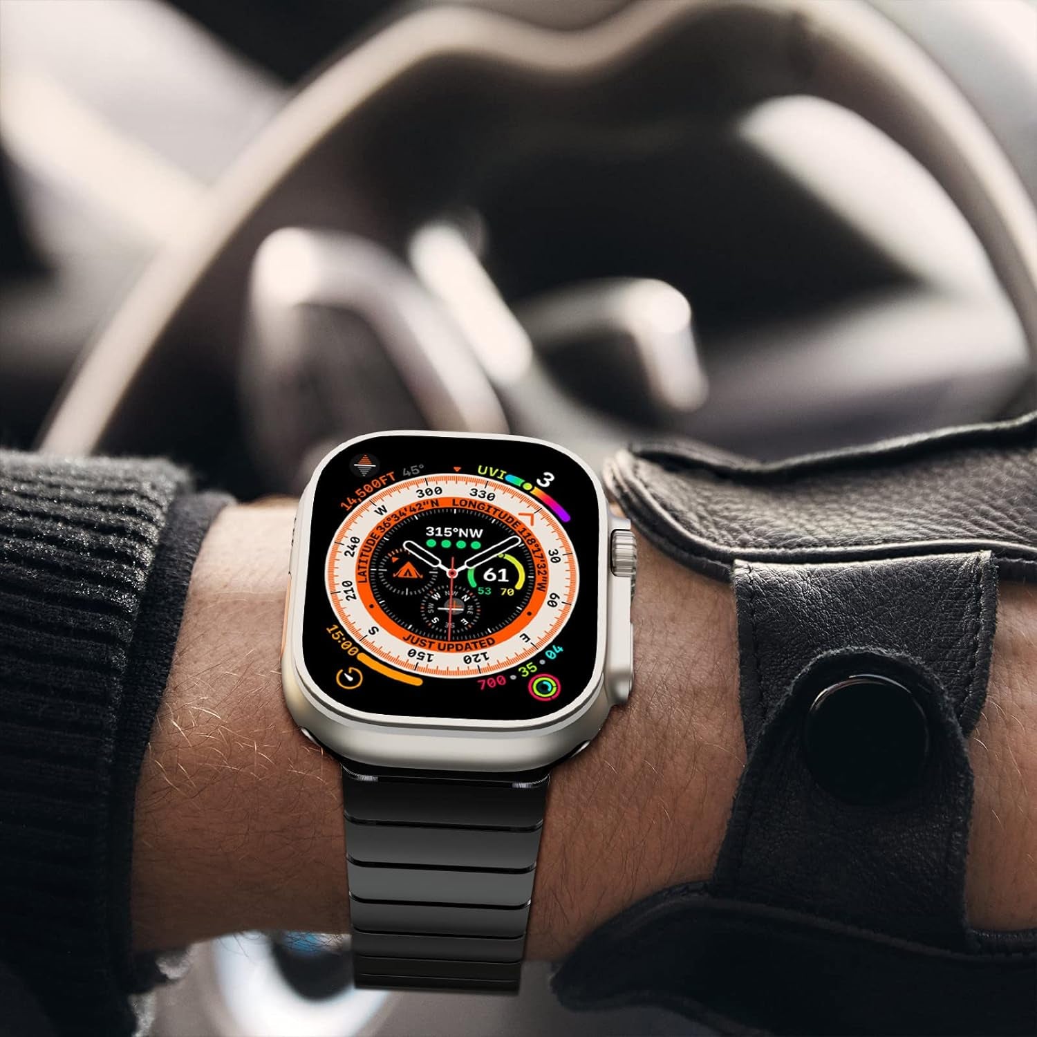 49 Mm, 45 Mm, 44 Mm, 42 Mm, Compatibile Con Apple Watch, Cinturino Di Ricambio in Acciaio Inox, Adatto per Iwatch Ultra Series 8/7/6/5/4/3/2/1/SE (2022/2020), Nero