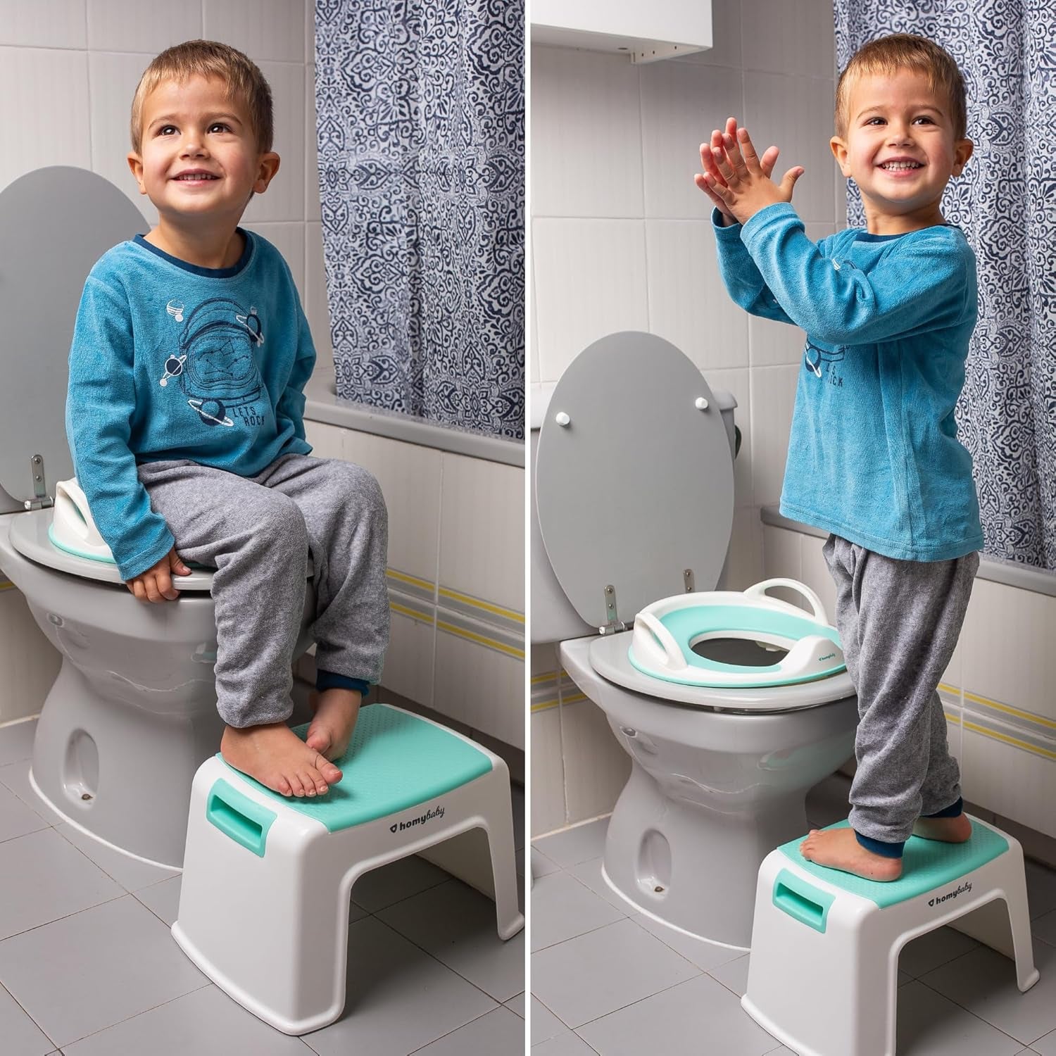 Riduttore Water Bambini | Adattatore WC Bambini Portatile | Universale | Riduttore Sedia Bambino Ergonomico | Vasino Copriwater Bambino | Sedile Toilette Bianco E Azzurro