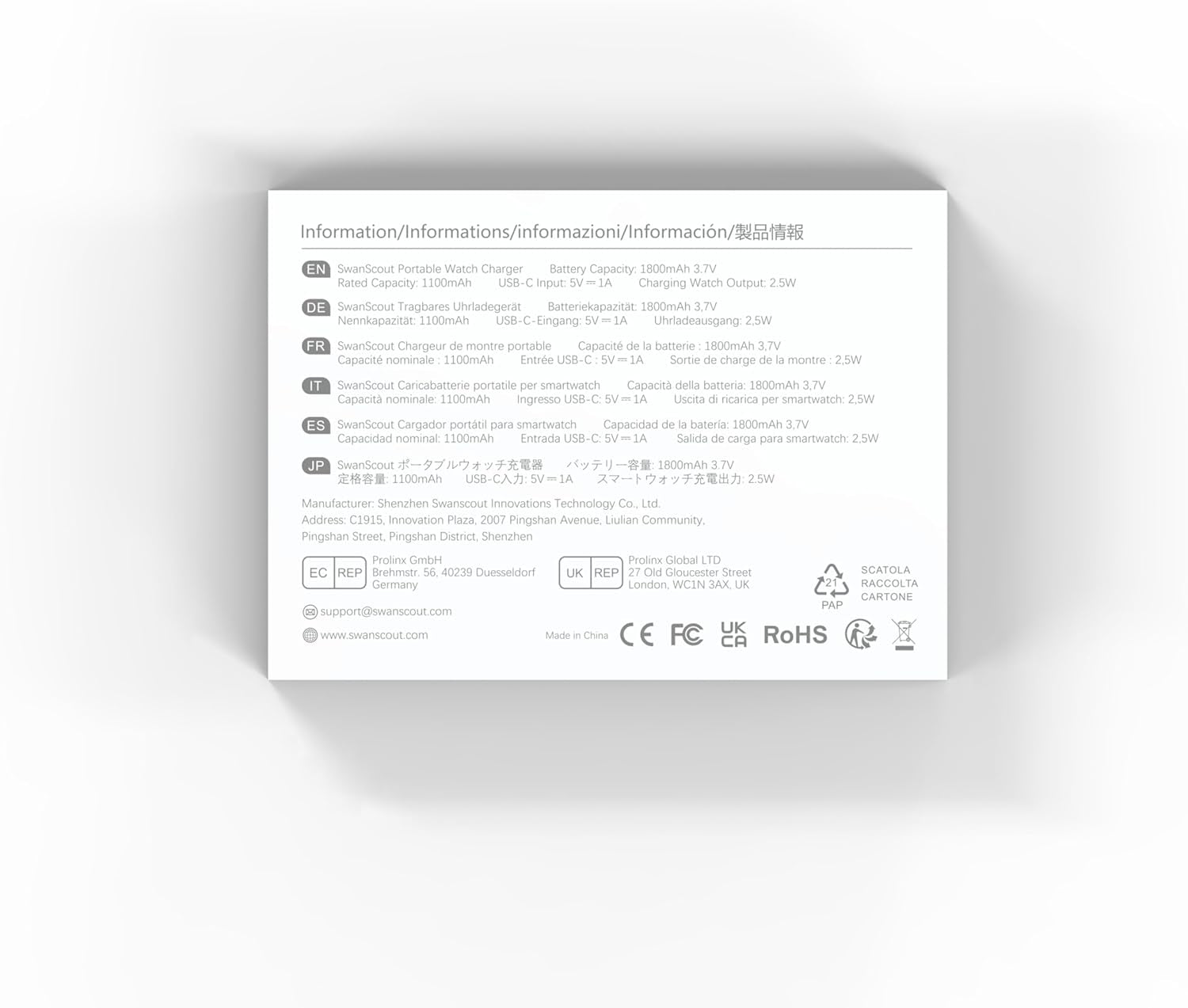 Caricatore Portatile per Samsung Watch 7, 1800Mah Caricatore Wireless per Galaxy Watch Ultra/7/6/6 Classic/5/5 Pro/4/3/Active 2,  303S