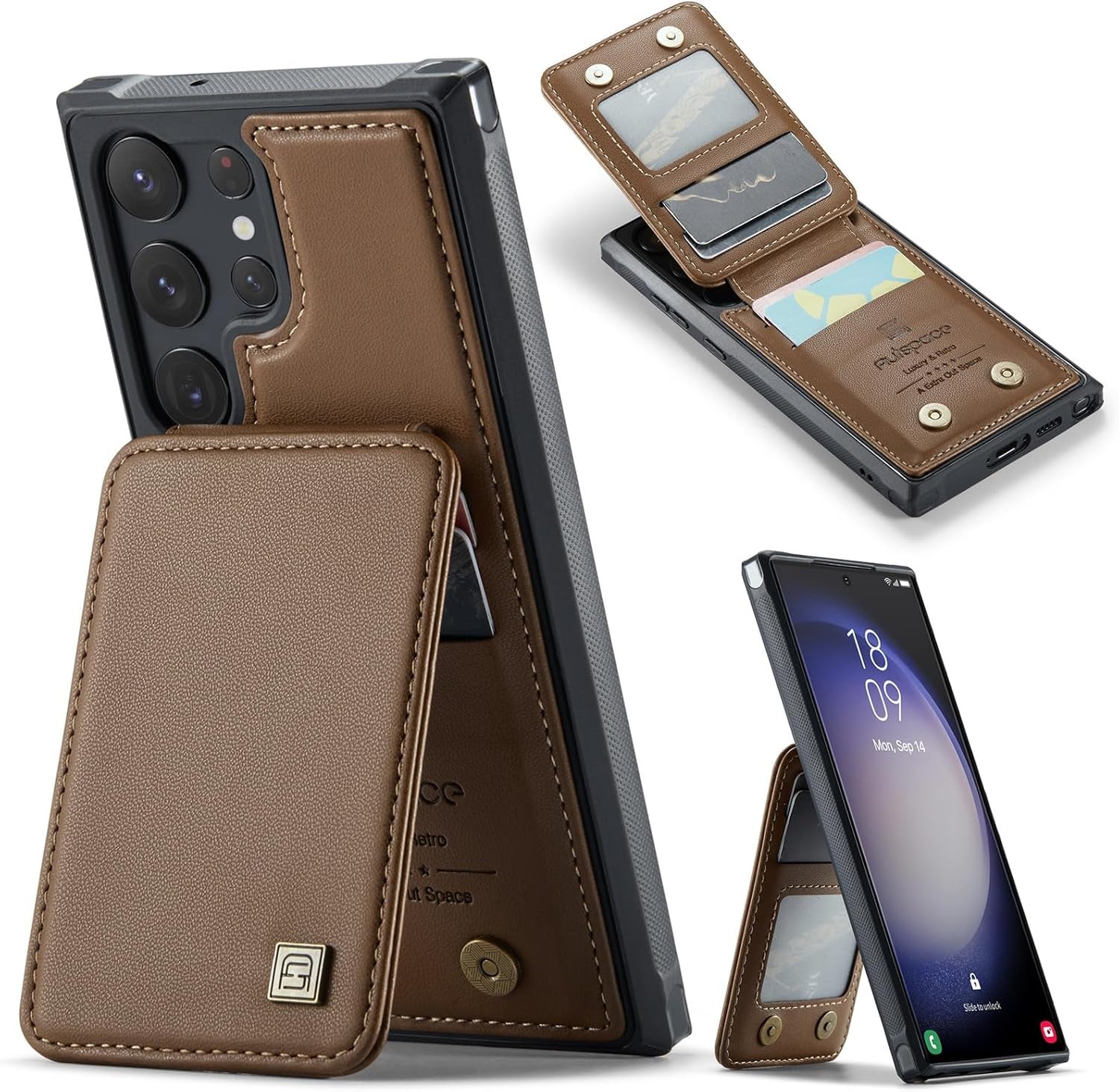 Custodia a Portafoglio per Galaxy S23 Ultra Con Blocco RFID, [Pelle PU Di Alta Qualità] [Slot per Schede] [Chiusura Magnetica] Custodia a Portafoglio Verticale Antiurto Compatibile Con Samsung