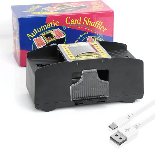 Carta Shuffler, Macchina Automatica Shuffler 2 Deck, Funzionamento a Batteria/Ricarica USB - Una/Due Deck Card Shuffle Sorter, Casinò Elettronico Poker Card Shuffling