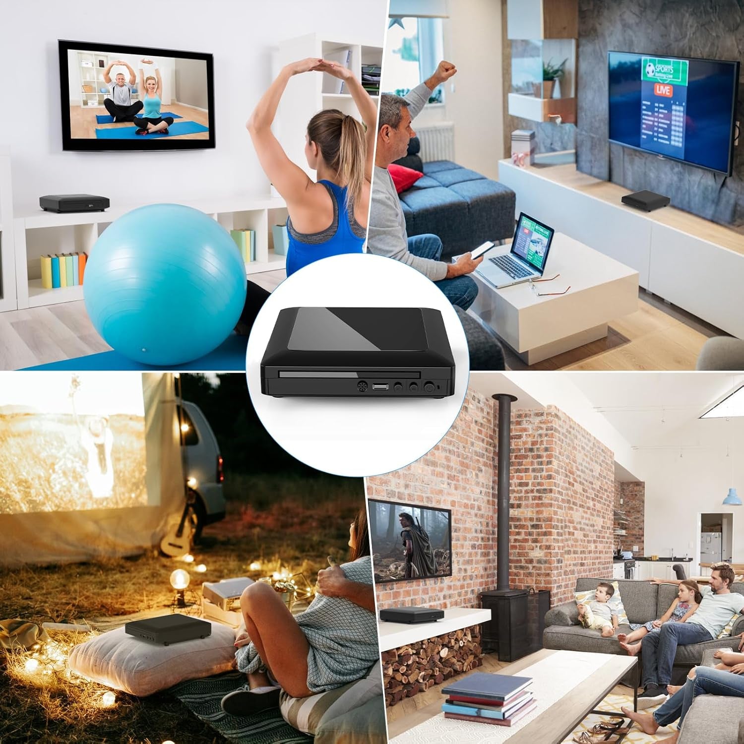 DVD Player for TV with HDMI AV Output, USB Input, HD1080P DVD CD Player, Built-In PAL NTSC System, All Region Free, HDMI/ AV Cable Included, 2019