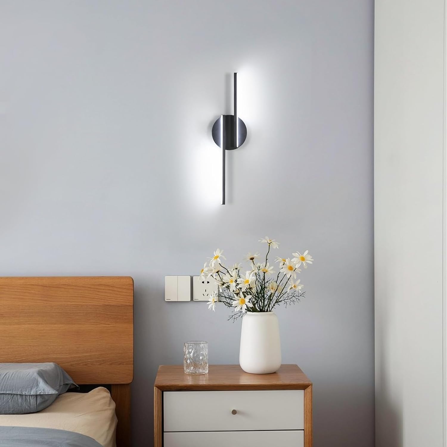 Applique Da Parete Interno, 16W Lampada Da Parete Moderno, Luce Fredda 6500K 1800LM Lampada a Muro per Camera Da Letto, Soggiorno, Corridoio, Scale, 45CM