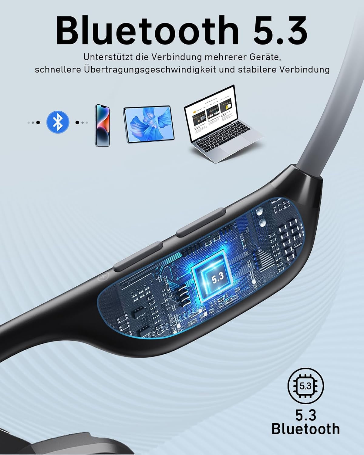 Cuffie Bluetooth Sport, Auricolari Wireless Bluetooth 5.3 Impermeabile IP67, Cuffie Wireless Bluetooth Ultraleggero 27G per Corridori in Bicicletta Palestra Corsa Lavoro
