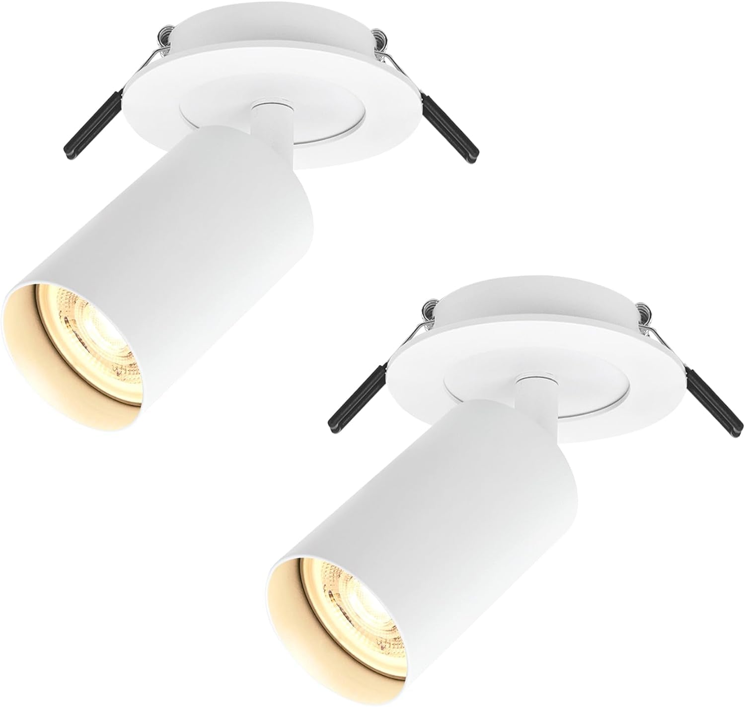 Faretti Da Soffitto Orientabili, GU10 Faretti LED Da Soffitto Bianco, Moderna Plafoniera Lampade Da Soffitto, Faretto LED Incasso per Barra, Cameretta, Cucina, Senza Lampadina, 2 Pezzi