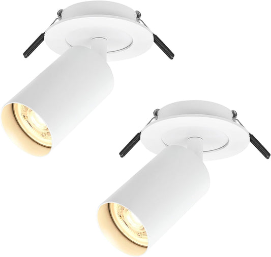 Faretti Da Soffitto Orientabili, GU10 Faretti LED Da Soffitto Bianco, Moderna Plafoniera Lampade Da Soffitto, Faretto LED Incasso per Barra, Cameretta, Cucina, Senza Lampadina, 2 Pezzi