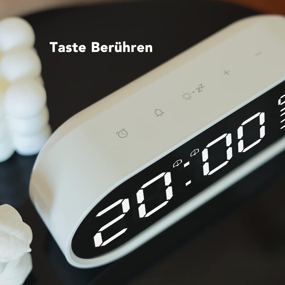 Sveglia Digitale Con Grande LED, Indicatore Di Temperatura E Umidità, Porta Di Ricarica USB, Doppio Allarme Con Modalità Snooze, Sveglia per Scrivania in Camera Da Letto