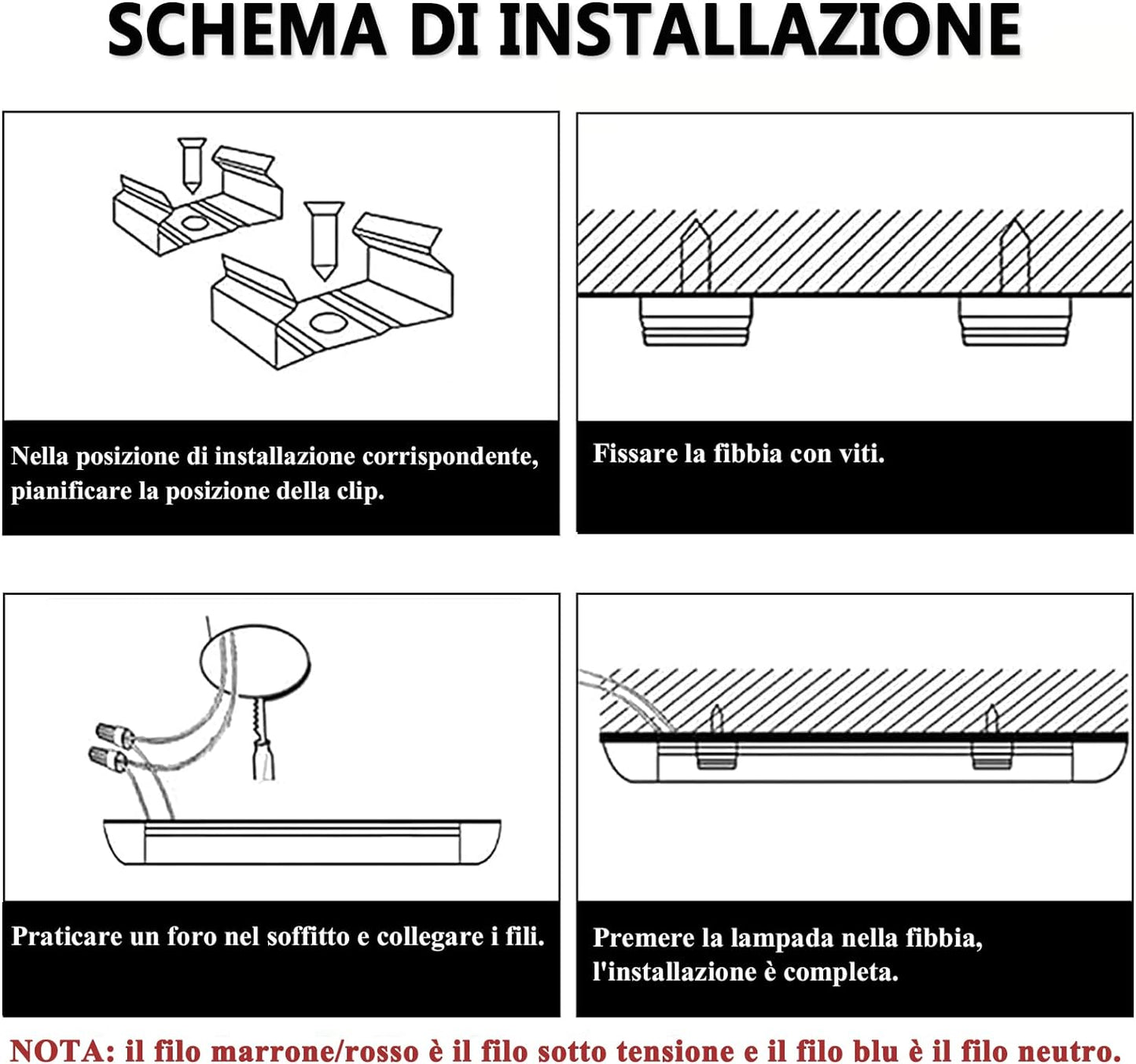 Plafoniera Da Officina, 115Cm 40W LED Luminaire 4800LM Lampada Da Soffitto, 6500K Bianco Freddo Lineare Tubo Neon LED Sottopensile Luce per Parete Garage Ufficio Cucina Barra Magazzino,2Pack