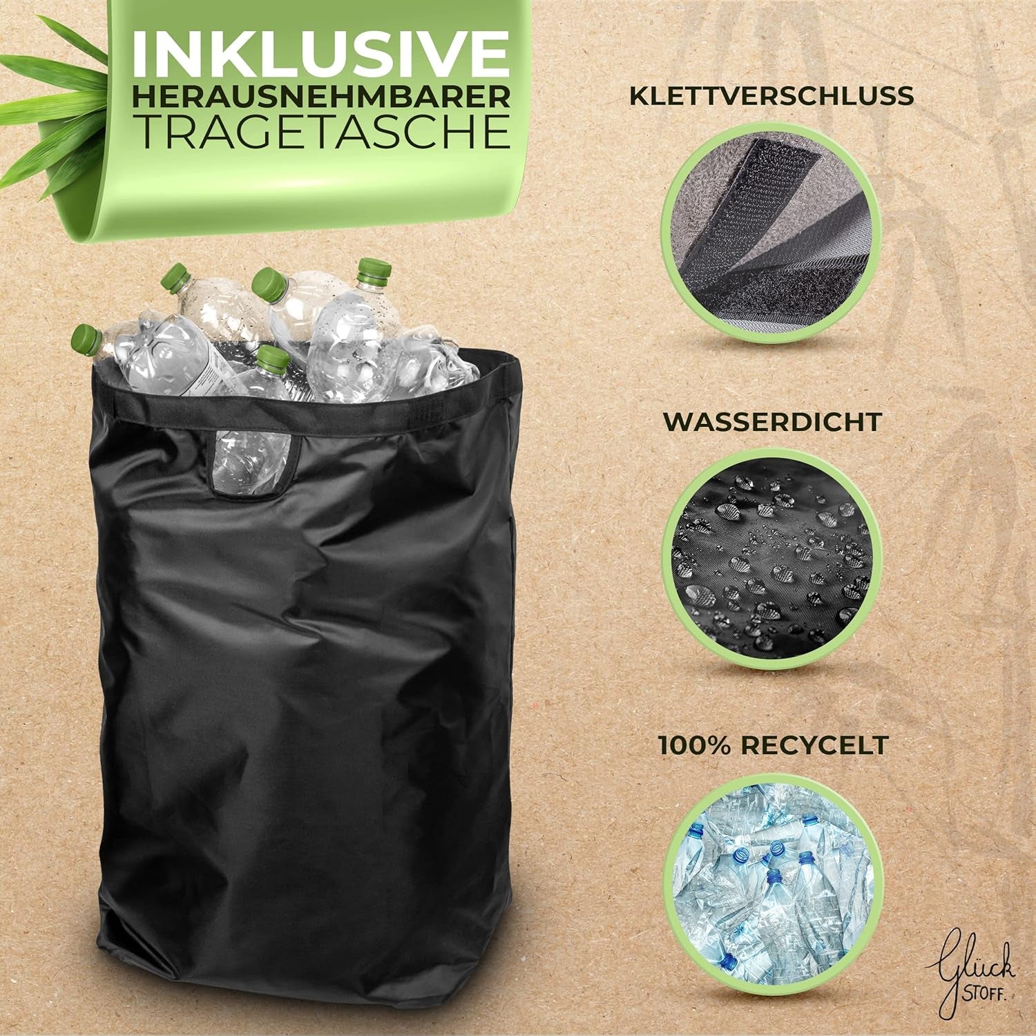® Contenitore per Bottiglie Di Pegni [Con Borsa per Il Trasporto XXL, Contenitore Da Collezione per Vuoti E Rifiuti Di Vetro, per Bottiglie Di Pegni | Raccoglitore Di Bottiglie per Cucina E