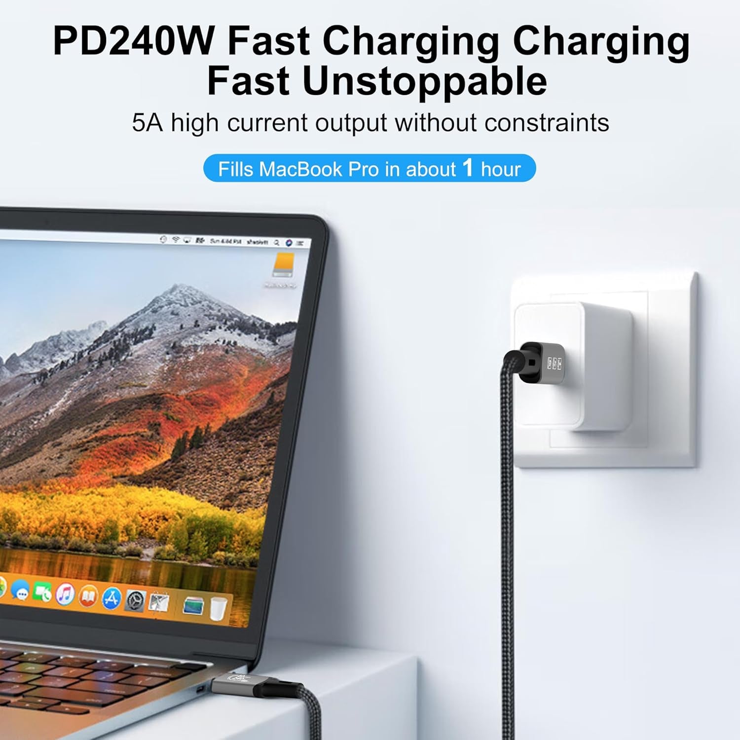 Cavo USB 4, Con Cavo Thunderbolt 4, Cavo Di Ricarica Da 240 W, Cavo Dati Da 40 Gbps, 8 K a 60 Hz, 4 K120 Hz, HDR, PD3.1, USB C a USB C, per Hub, Dock Macbook, M1 M2, M3, Mac Studio SSD, Laptop,