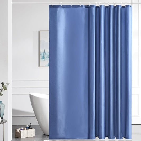 Tenda da bagno, tenda da doccia, tenda da bagno, lunghezza extra, antimuffa per bagno, tenda tessile in tessuto, lavabile, impermeabile, opaca, misura 200 x 240 cm, colore grigio-blu con 12 ganci.