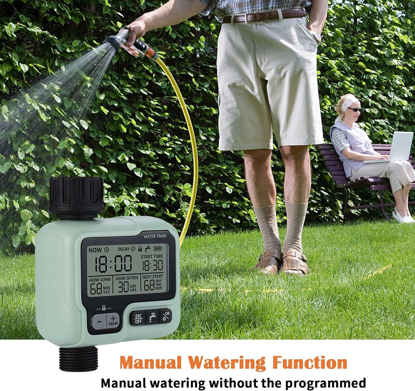 Irrigatore Giardino Timer per Irrigazione Giardino Computer Irrigazione IPX5 Timer Automatico Dell'Acqua Facile Controlla