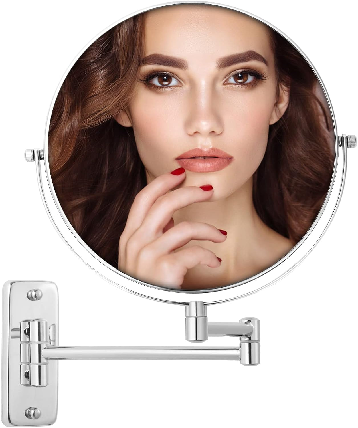 Specchio Cosmetico Da 9 Pollici Con Ingrandimento, Specchio Da Trucco Da 1/10X, Montaggio a Parete, Specchio Da Barba Double Face, Specchio Ingranditore per Bagno, Spa E Hotel.