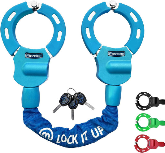 Antifurto Bici | Antifurto Monopattino Elettrico, Catena Lucchetto (4 Colori) Ideali per Biciclette, Scooter Elettrico, Moto