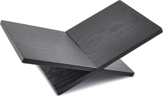 Leggio per Libri Legno Solido - Porta Libri in Legno Di Rovere Nero Con Struttura a Croce, Supporto Libro Aperto per Esposizione E Lettura, Adatto per Arte, Bibbia, Cucina, Riviste, Manuali