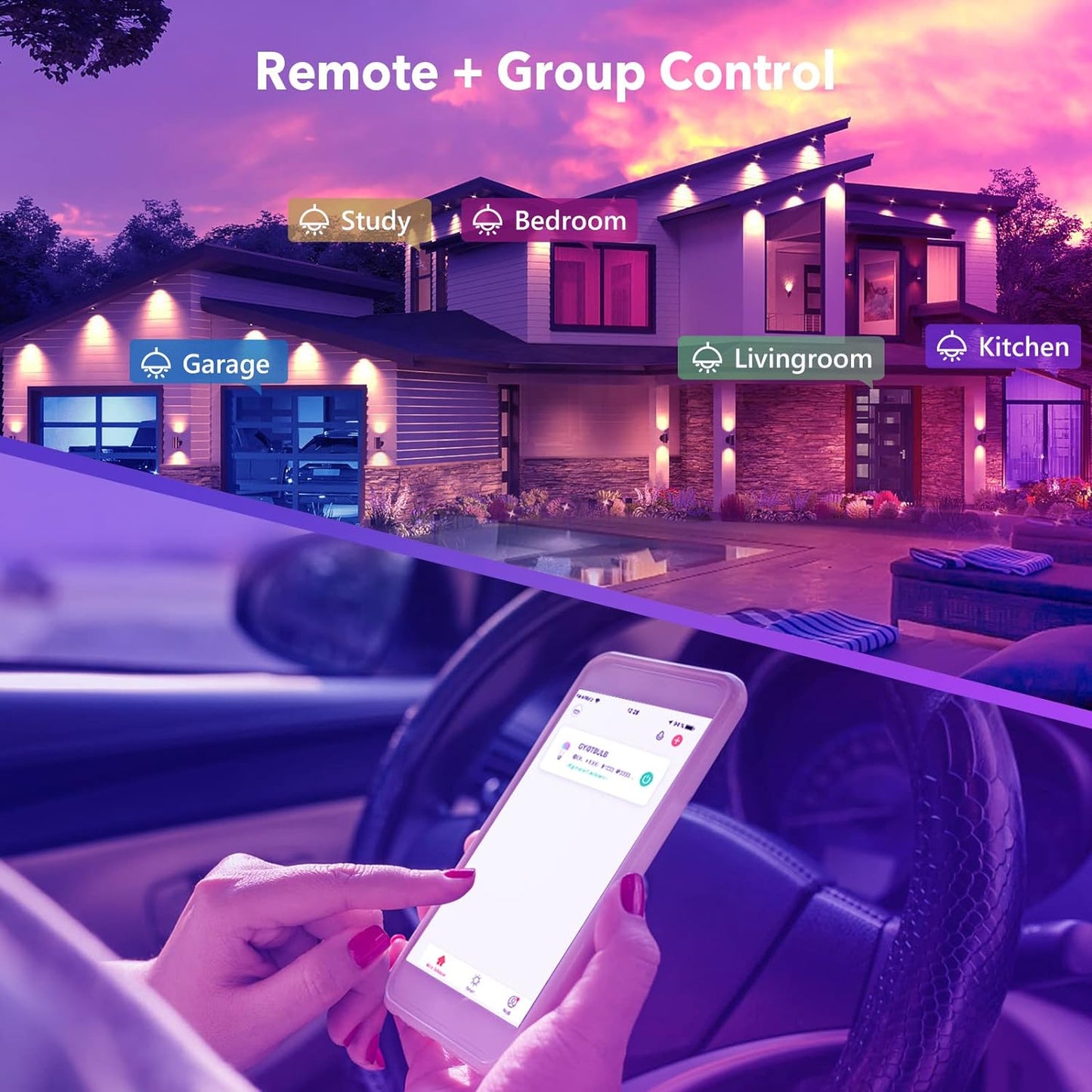 Faretti Alexa Led Da Incasso,7W 500LM Compatibili Con Alexa E Google Home, Multicolore RGBCW LED Dimmerabile, Luci Ultrasottili Faretti Smart Led Da Incasso per Cartongesso, 2 Pezzi