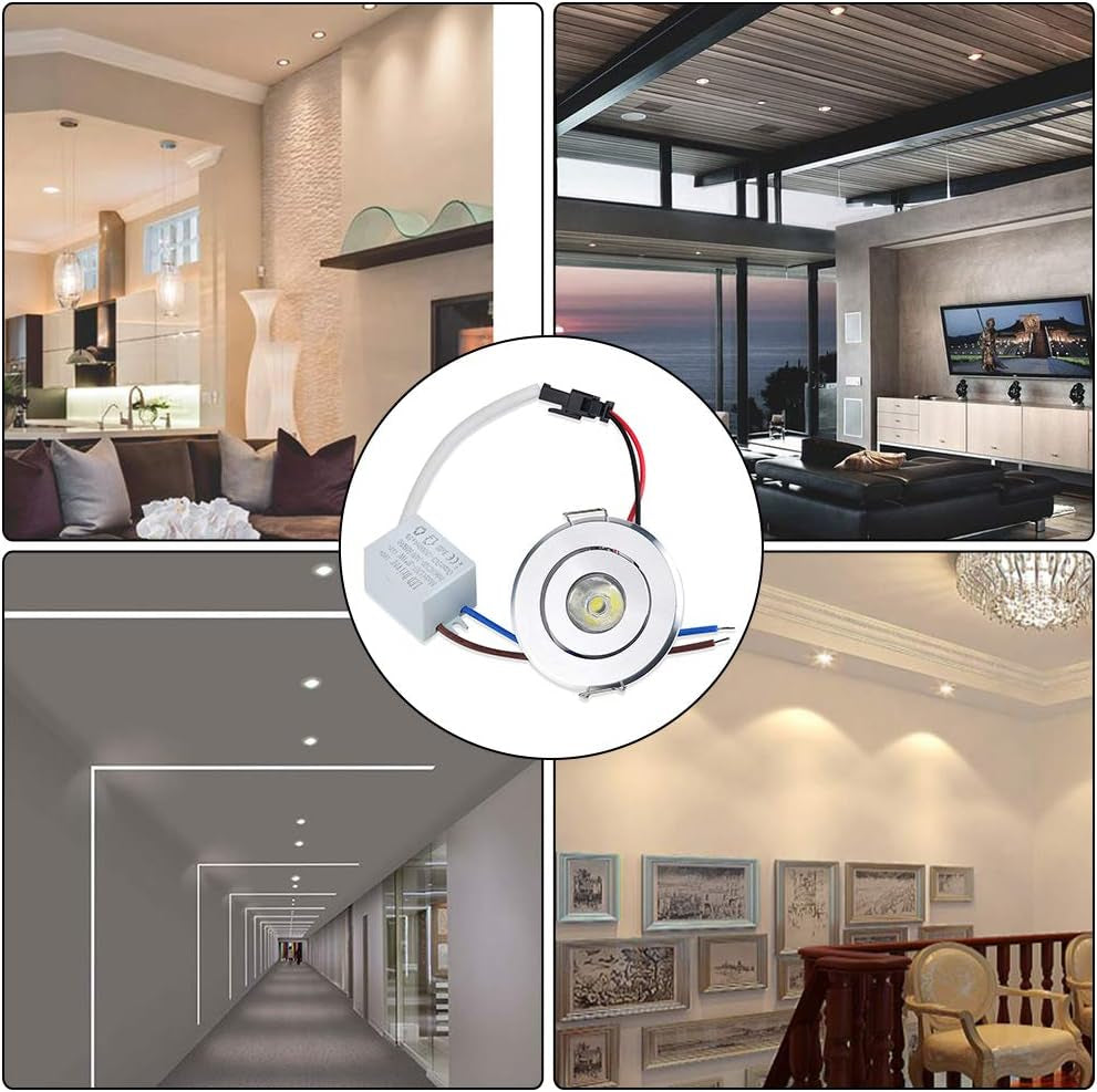 Piccoli Faretti Da Incasso a LED, 10 Pezzi, 1 W, 230 V, Rotondi, Con Trasformatore, Orientabili, Mini Faretti Da Soffitto a LED, 110 Lm, Misura Foro 42-45 Mm