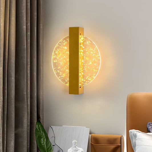 LED Lampada Da Parete Interno, 12W Moderna Applique Da Parete Rotonda, 3000K Bianco Caldo Lampada Da Muro LED, Oro Applique per Camera Da Letto Soggiorno Corridoio Scale