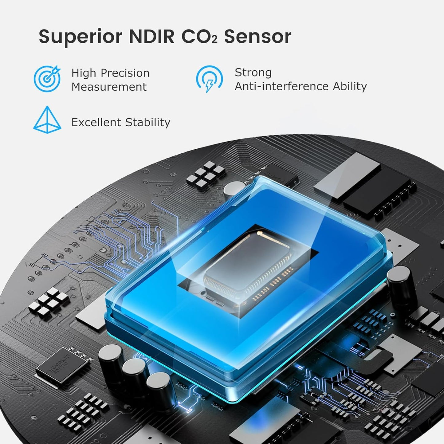 Rilevatore Di CO2 Portatile,Co2 Monitor Mini È per Monitoraggio Della Qualità Dell'Aria Interna,Ndir Sensore,Rilevatore Di Anidride Carbonica,Misuratore CO2 Con Funzione Di Allarme.