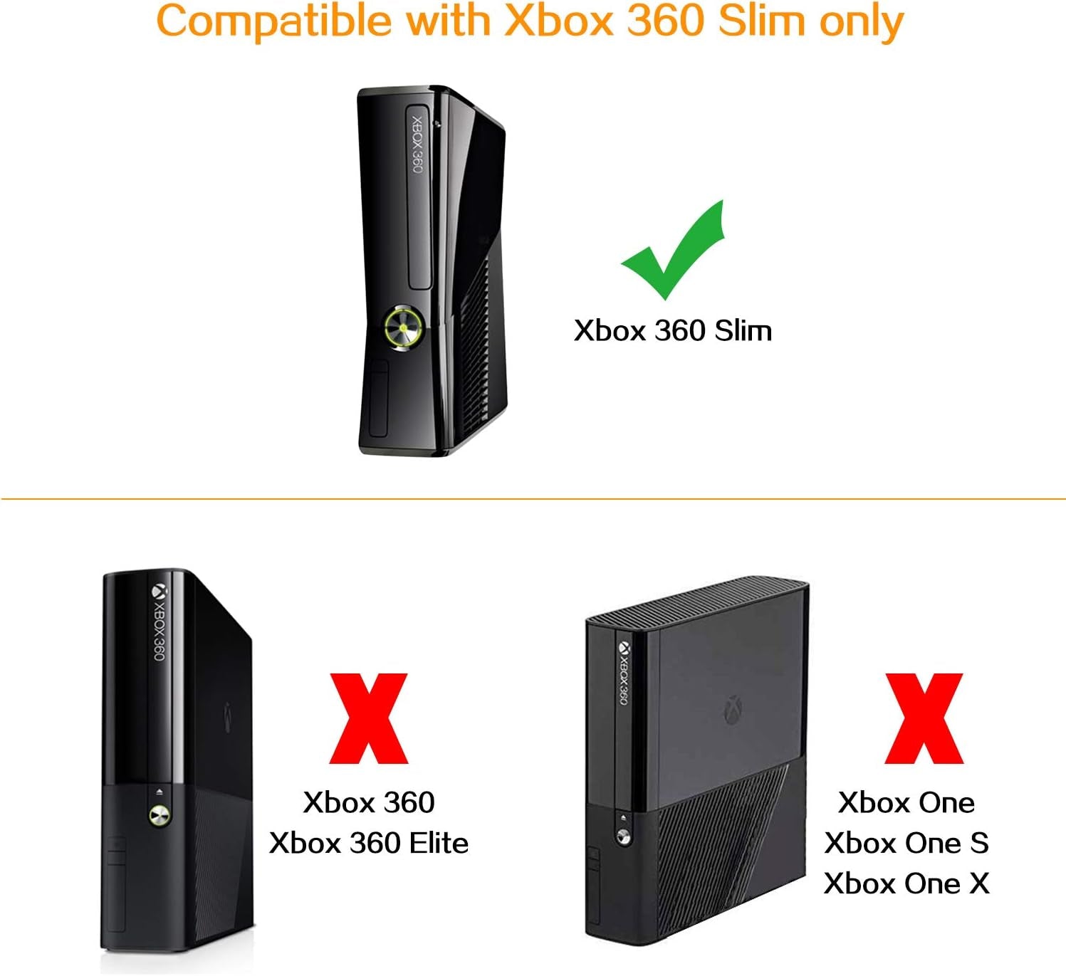 Alimentatore Di Rete Con Cavo Di Alimentazione per Console Microsoft Xbox 360 Slim, 100-220 V