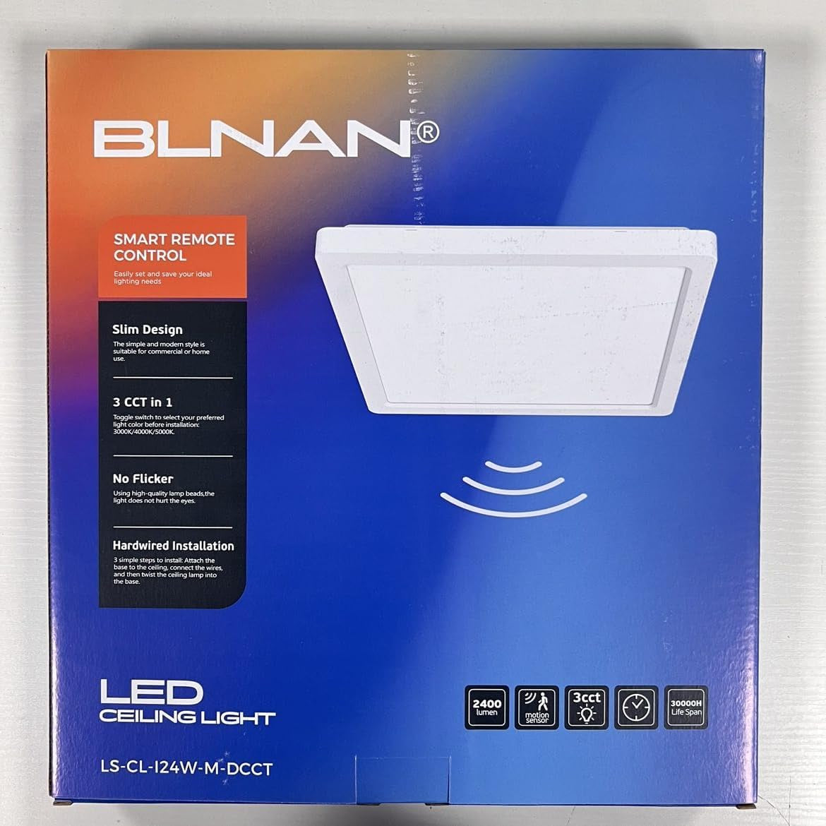 LED Plafoniera Con Rilevatore Di Movimento Radar, 24W Con Telecomando, Sensore Di Movimento a Pannello, Dimmerabile per Bagno, Corridoio, Scale, Toilette, Garage, Cantina, Balcone 30Cm