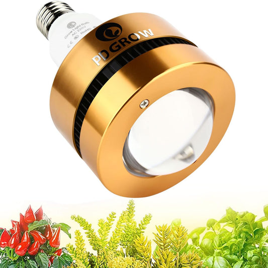Lampada per piante E27 Lampadina per coltivazione a spettro completo Lampada per piante a LED da 36 W con 36 LED Sam LM301B, lampada per la crescita di lenti in vetro ottico per piante da interno, serre, giardini interni, fiori