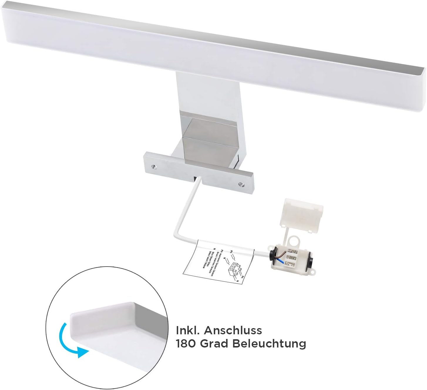 LED Lampada Da Specchio 5W,Luce Specchio Bagno Bianco Neutro 4000K,Specchio Armadio Lampada Da Bagno,Luce per Trucco,Lunghezza 30Cm,230 V Ip44,500Lm