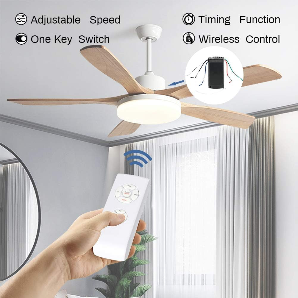 Kit Telecomando Ventilatore, Kit Telecomando Wireless Universale per Ventilatore a Soffitto Con 4 Tempi 3 Velocità E Controllo Della Luce per La Sala Espositiva Dell'Hotel per L'Ufficio