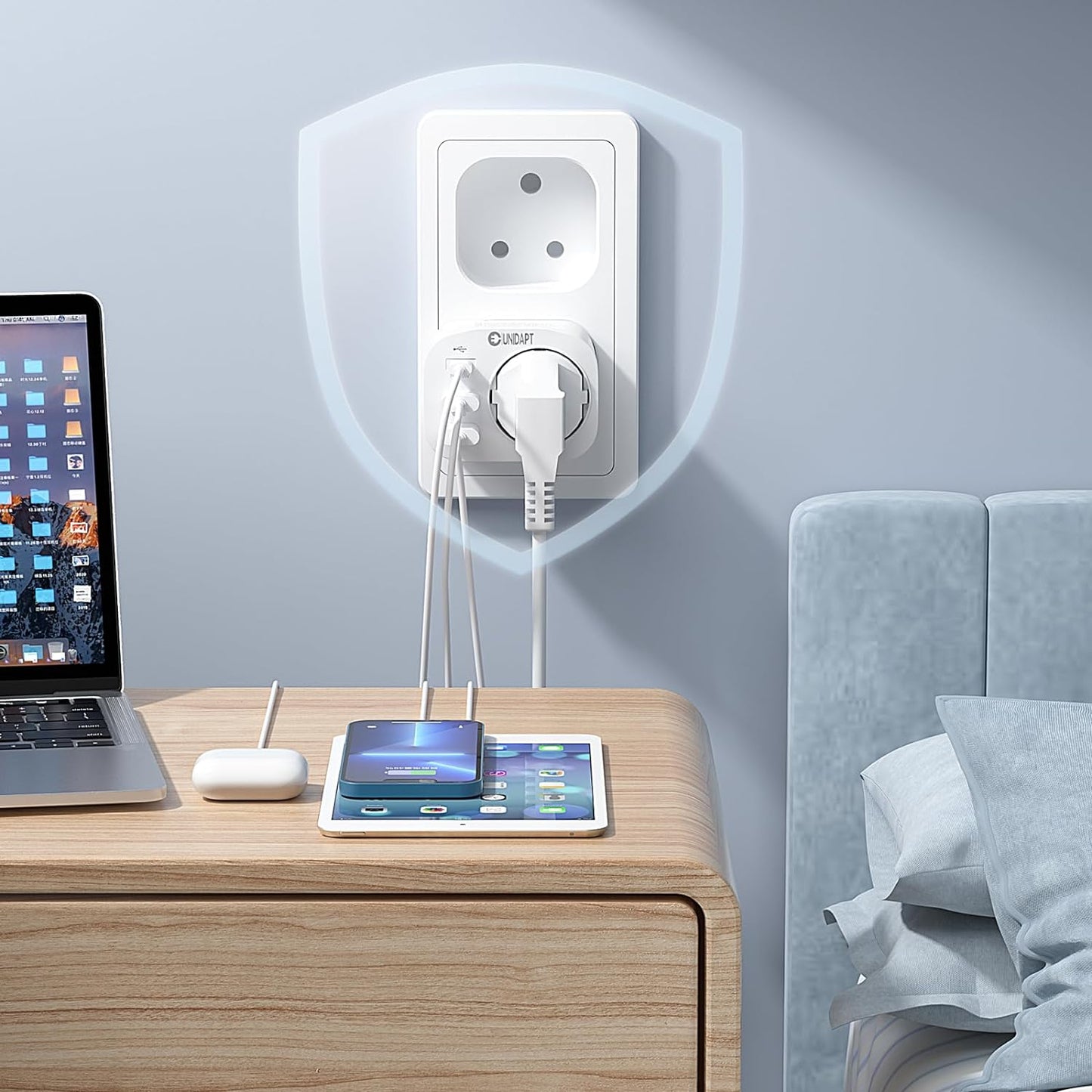 Adattatore Da Viaggio Dalla Germania Al Sud Africa, Adattatore Da Viaggio Tipo M Con 3 USB E 1 USB C Da 20 W PD, Adattatore per Presa Sudafrica, Namibia, Lesotho, Mozambico
