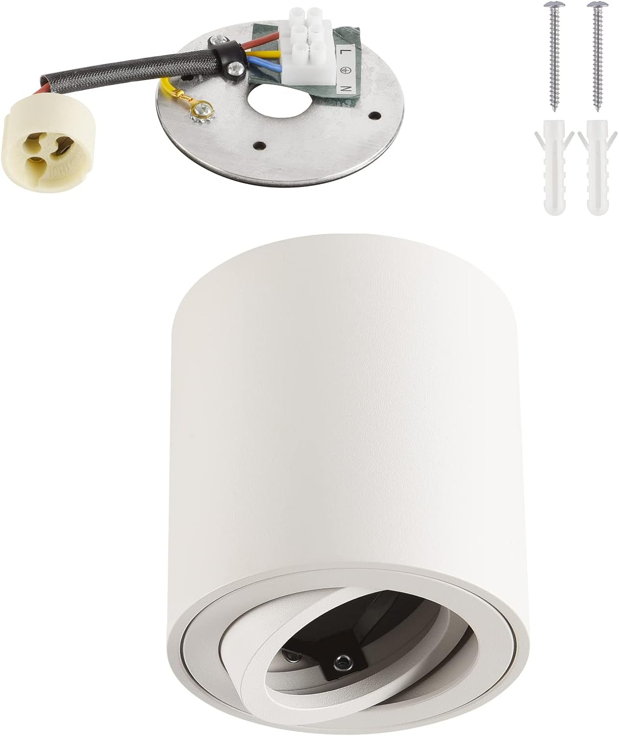 Faretto Da Soffitto Orientabile 4 Pcs,Led Faretti Da Soffitto 230V, Alluminio Lampada Da Soffitto Downlight,Rotondo Faretto Interni,Bianco Plafoniera Led Soffitto Moderna,Con Attacco GU10