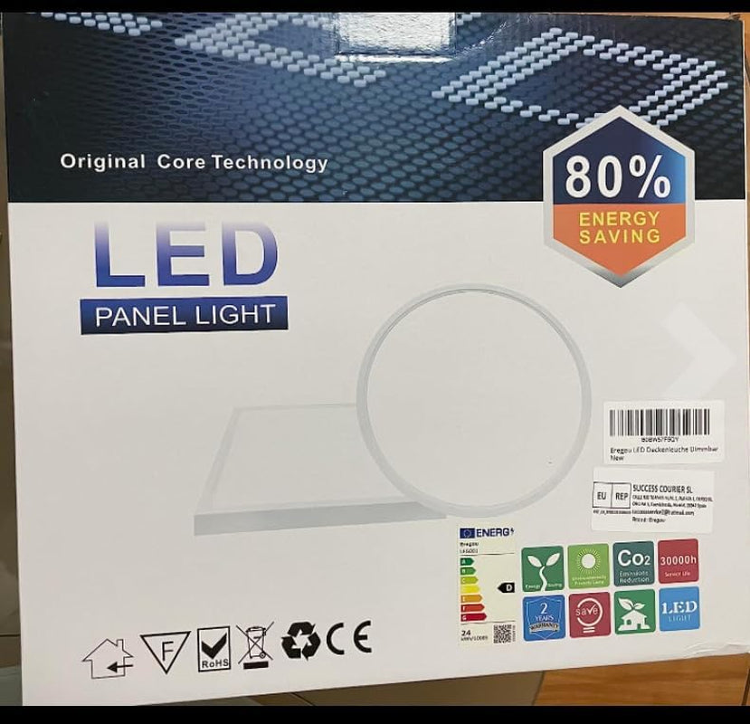 24W Plafoniera LED RGB Dimmerabile Con Telecomando, Plafoniera Pannello LED Wifi Ultrasottile 2,5Cm Lampada per Cucina Soggiorno Camera Da Letto