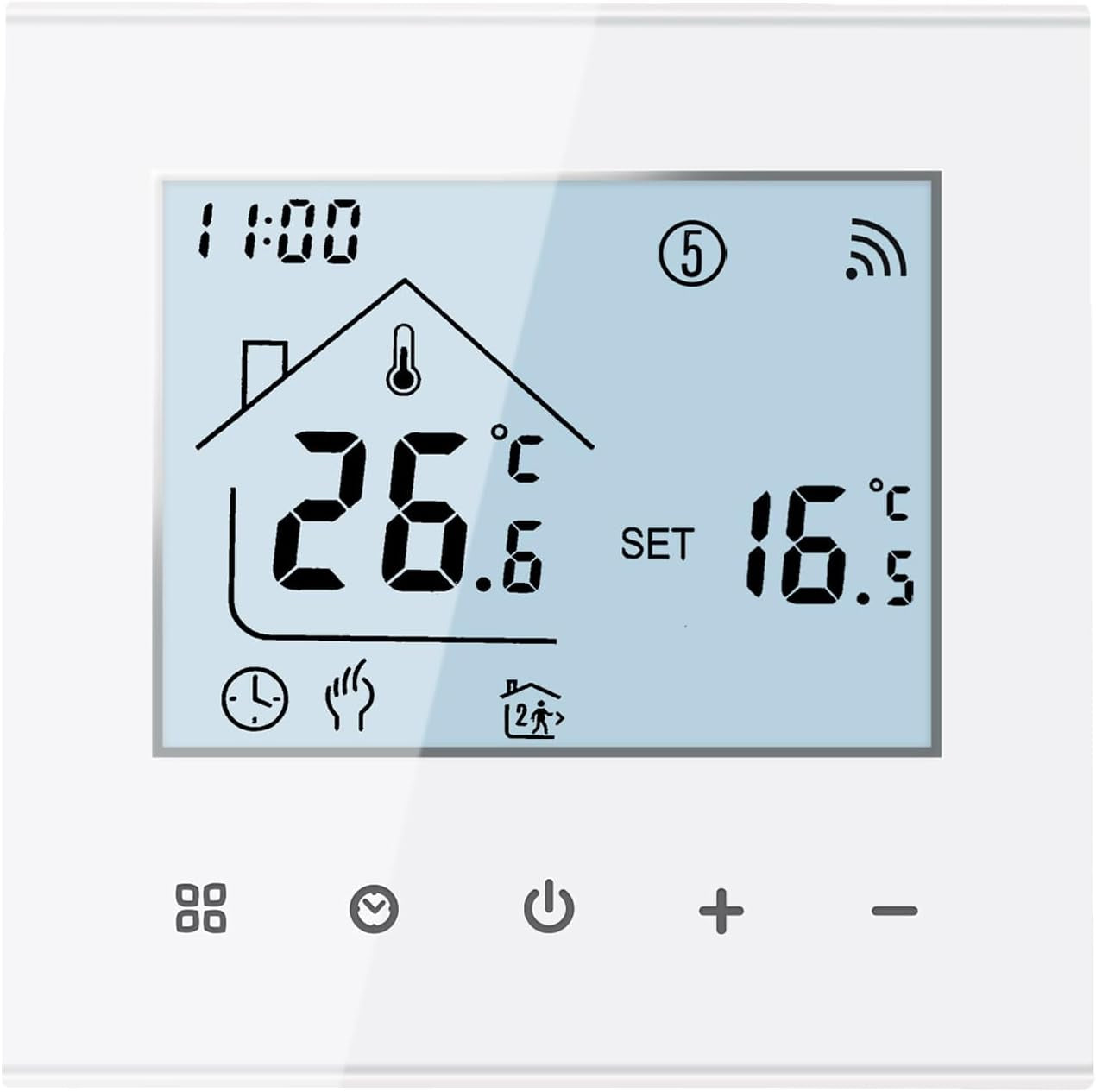 Termostato Wifi per Caldaia a Gas/Riscaldamento Ad Acqua,Termostato Wi-Fi Schermo LCD Touch Button Retroilluminato Programmabile Con Alexa Google Home E Telefono App (Aggiornato)