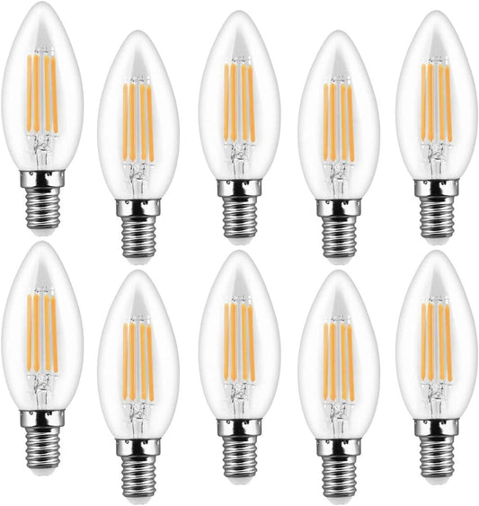 - 10 Lampadine Led E14 Luce Calda - Lampadina E14 Luce Calda 4W - Lampadina Vintage Risparmio Energetico - Luce Led Eco Friendly Lampadine a Led