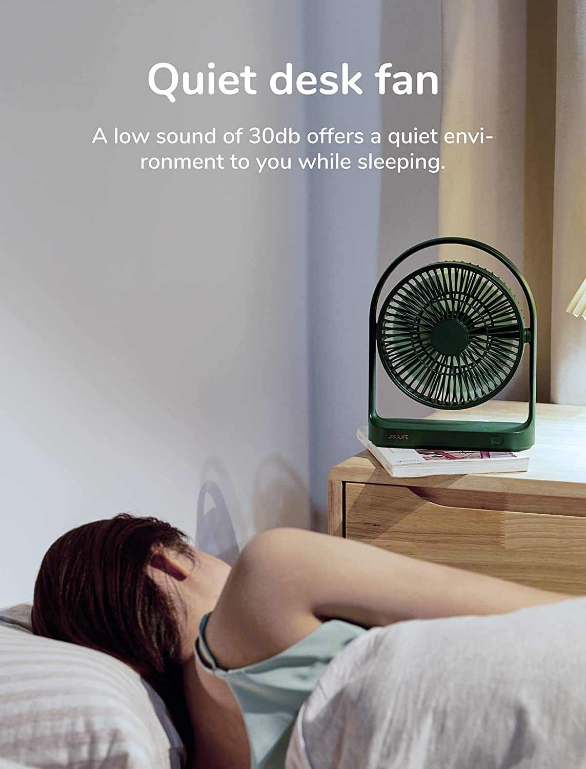 Ventilatore Da Scrivania, Piccolo Ventilatore Da Tavolo Alimentato Da USB Con 4 Velocità, Funzionamento Silenzioso Ventilatore Da Tavolo Portatile Con Design Unico per La Casa-Ufficio-Verde