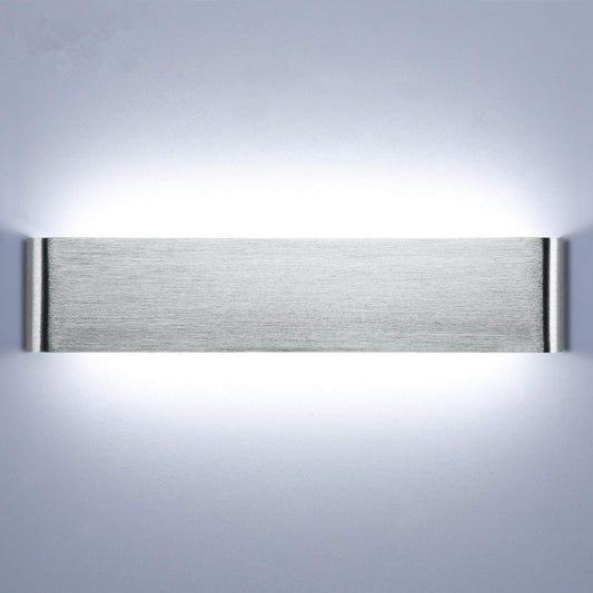 40CM Applique Da Parete Interno 18W Lampada Da Parete 6000K LED Lampada Da Parete Illuminazione per Corridoio, Camera Da Letto,Soggiorno,Comodino - Argentato, Bianco Freddo
