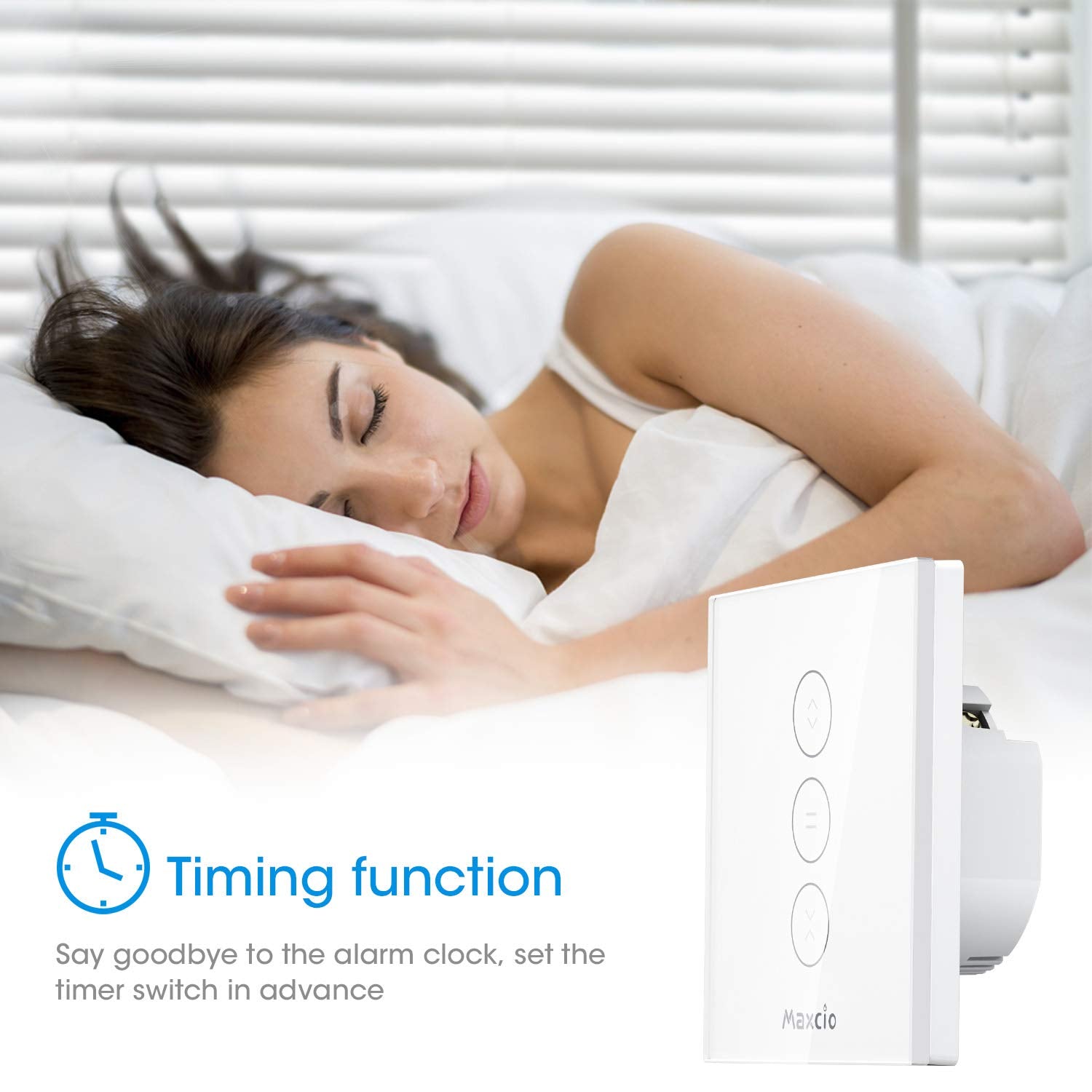 Interruttore per Tapparelle Wlan – Intelligente Controllo per Tapparelle Compatibile Con Alexa, Google Assistant, Siri – Timer per Persiane, Tapparelle, Tenda, Tenda