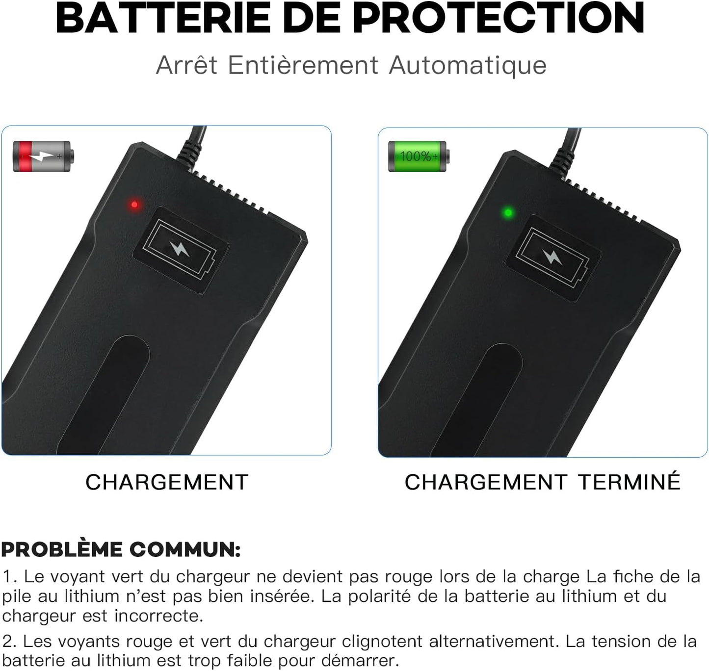 Caricabatteria 54.6V 4A, Batteria 48V 13S Litio Alimentazione Caricabatterie per Monopattino Elettrico, E-Bike, Hoverboard, Scooter, Velo Elettrico Con DC 5.5*2.1Mm Connettore