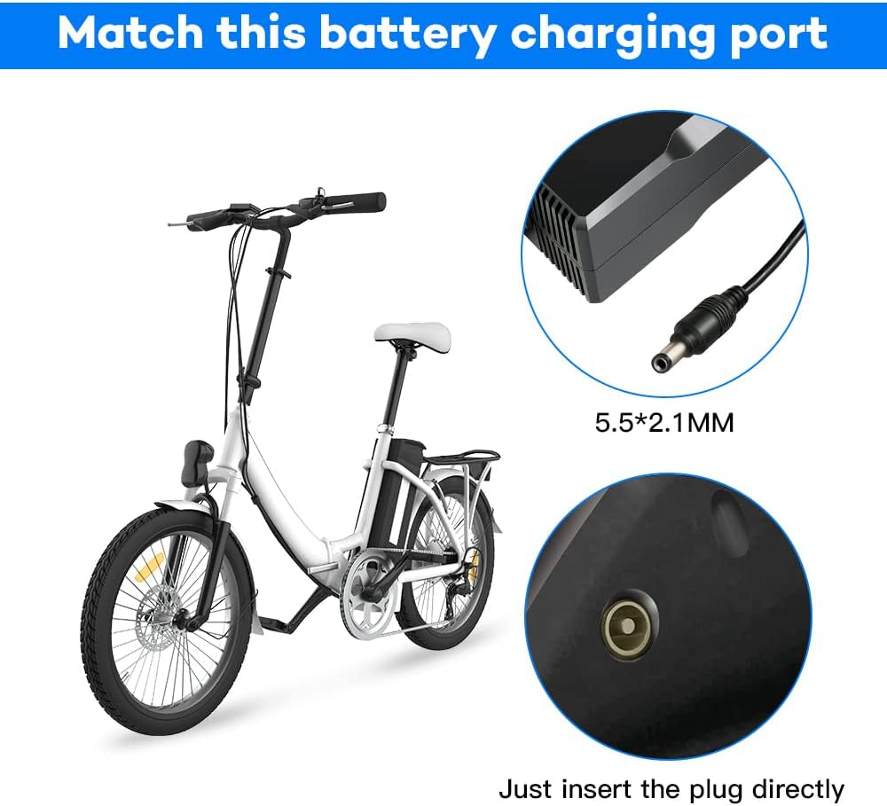 Caricabatteria 54.6V 4A, Batteria 48V 13S Litio Alimentazione Caricabatterie per Monopattino Elettrico, E-Bike, Hoverboard, Scooter, Velo Elettrico Con DC 5.5*2.1Mm Connettore
