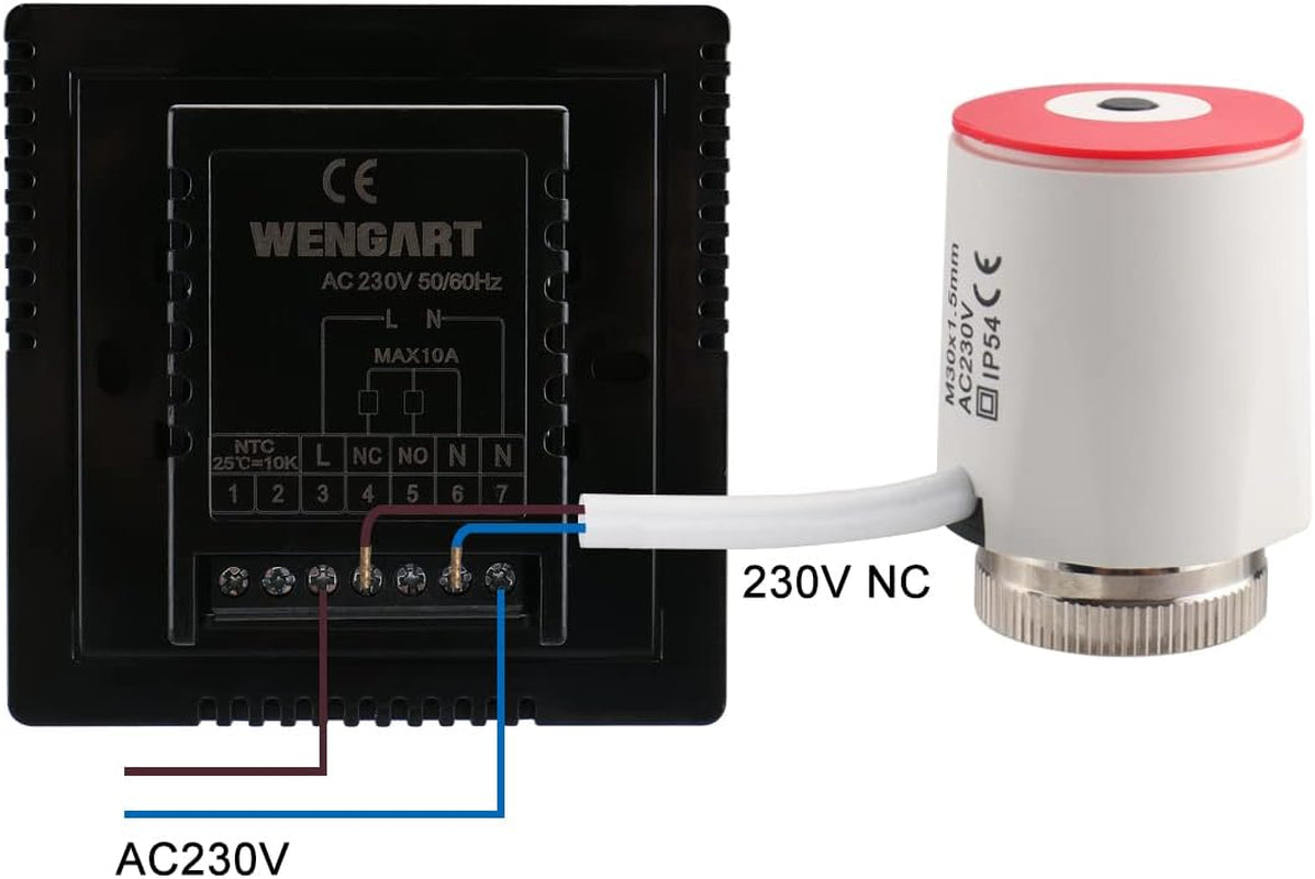 Termostato Riscaldamento Wg808,Con Tasti a Sfioramento,Ac230V 10A Adatto per Il Riscaldamento Radiante NERO