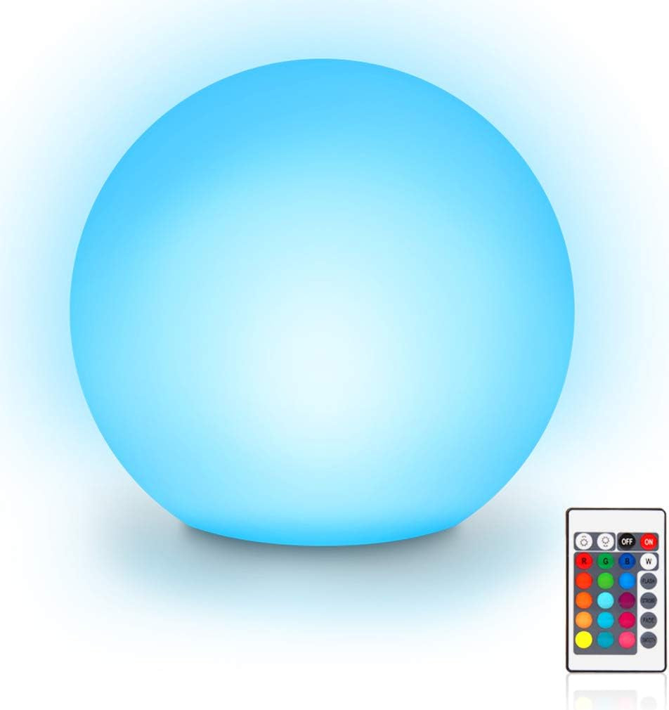 Lampada a Sfera a LED, Impermeabile, Galleggiante per Piscina, 16 RGB, Batteria Sostituibile, Impermeabile IP65, Decorazione per Piscina, 15 Cm, 16 Colori