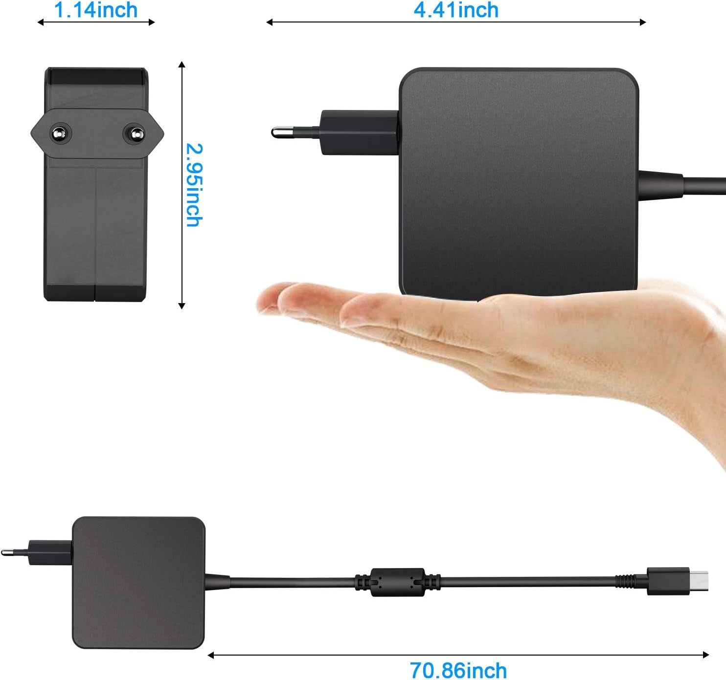 87W 90W USB C Adattatore Di Alimentazione, Caricabatterie Da Parete PD Con Alimentazione Di Tipo C 87W 90W per Macbook Pro Air 2018, HP, Dell, Lenovo E Qualsiasi Laptop