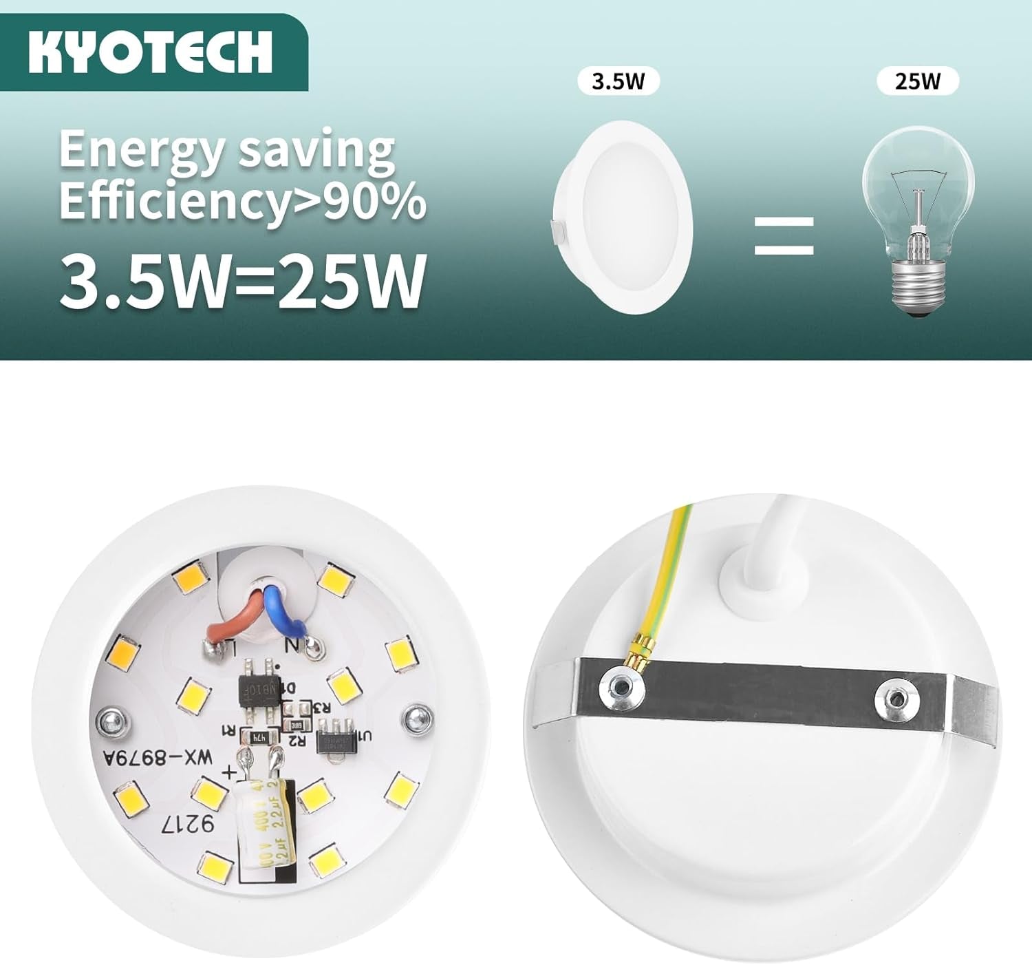 Faretti LED Da Incasso per Mobili, 230V 3,5W G4 3000K 300LM, Cavo Di Collegamento Da 15 Cm, Faretto Da Incasso, Metalloacciaio Inossidabile, Al Posto Delle Lampade Ad Alogene, Bianco Set Di 6