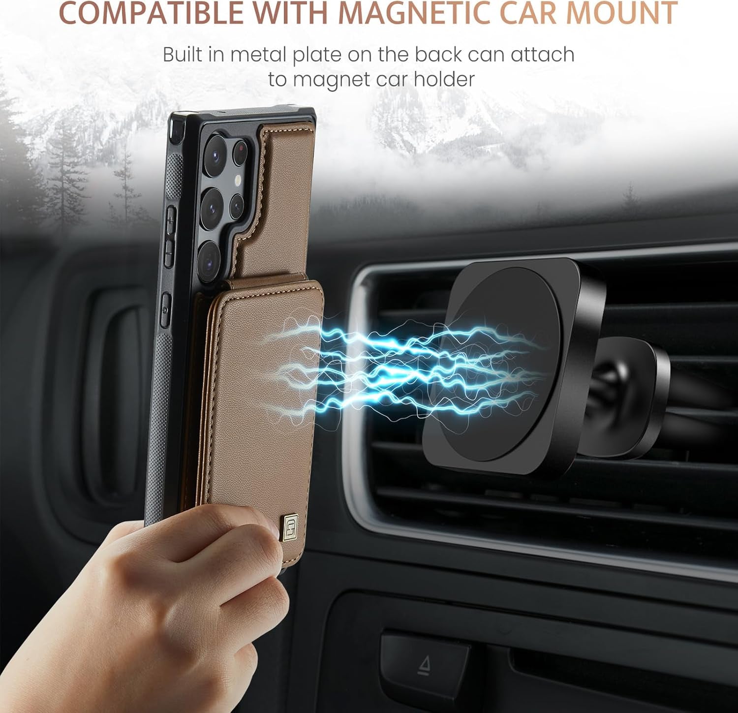 Custodia a Portafoglio per Galaxy S23 Ultra Con Blocco RFID, [Pelle PU Di Alta Qualità] [Slot per Schede] [Chiusura Magnetica] Custodia a Portafoglio Verticale Antiurto Compatibile Con Samsung