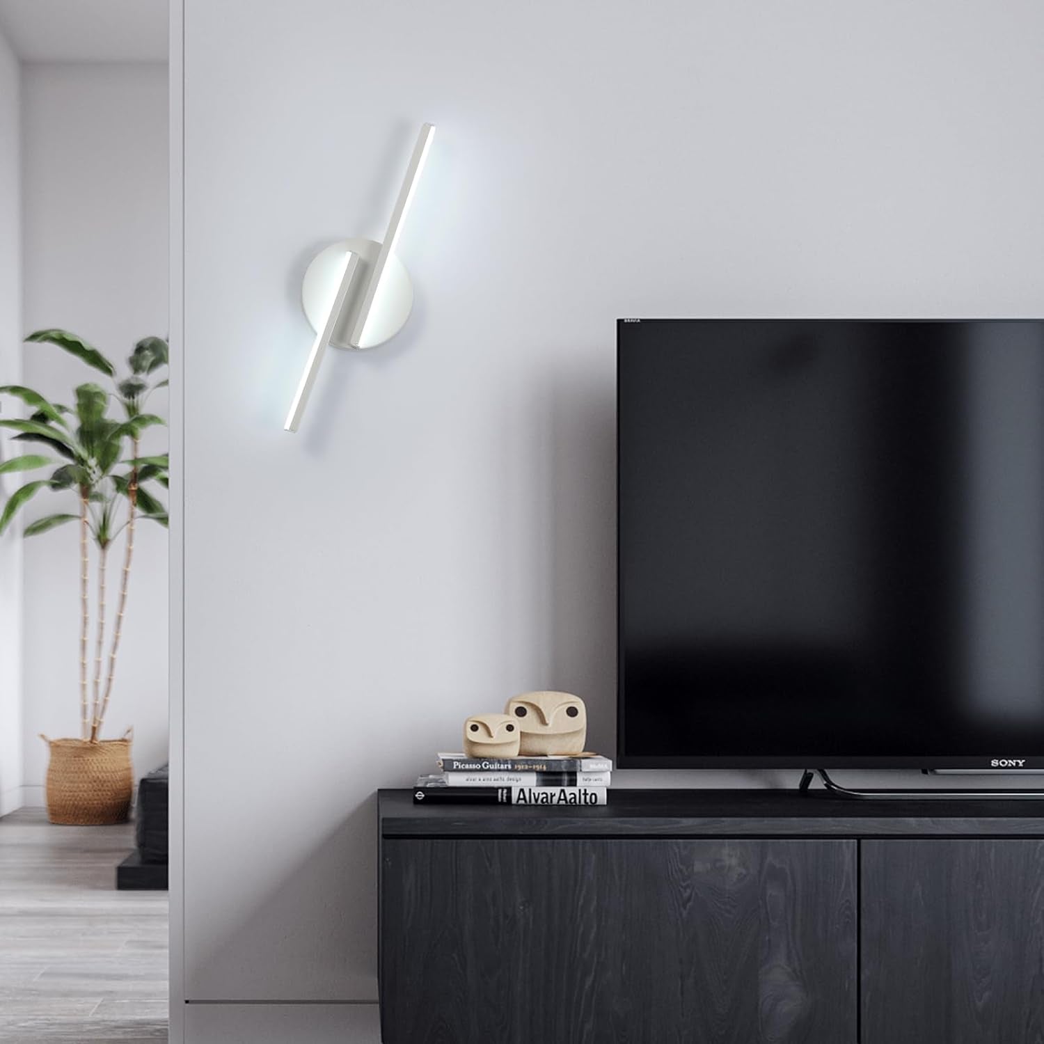 Applique Da Parete Interno LED, 16W Lampada Da Parete Moderno, Luce Fredda 6500K Lampada a Muro per Camera Da Letto Soggiorno Corridoio Scale