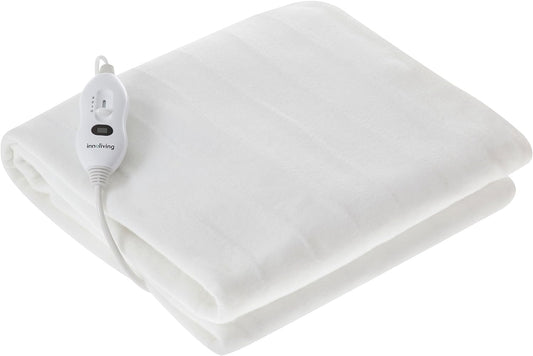 Coperta Elettrica Termica , INN-767 Scaldaletto in Materiale Sintetico, Bianco, a Una Piazza E Mezza, 150X122X8 Cm